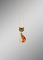 Katzen-Anh&auml;nger mit Bernstein 