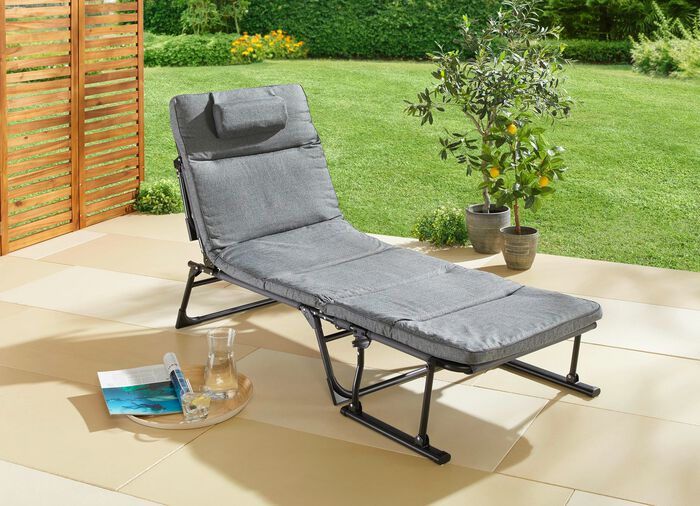 Gartenliege 2 in 1 mit zus&auml;tzlichem Kopfkissen 
