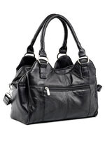 Tasche aus Nappaleder und Synthetikmaterial SCHWARZ