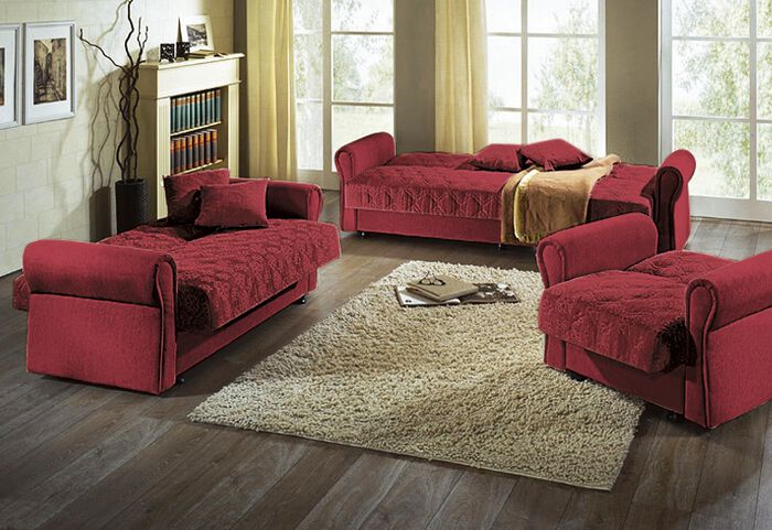 3-teilige Polstergruppe mit Bettkasten BORDEAUX