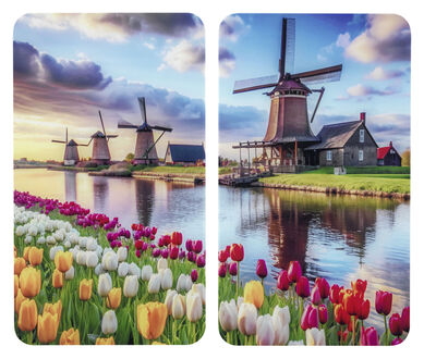 Herdabdeckplatten aus Glas, 2er-Set 