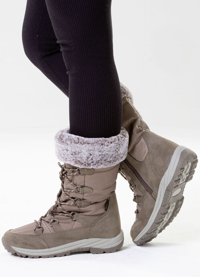 Gefütterte Damen-Stiefel, Winterschuhe, mit Reissverschluss, 