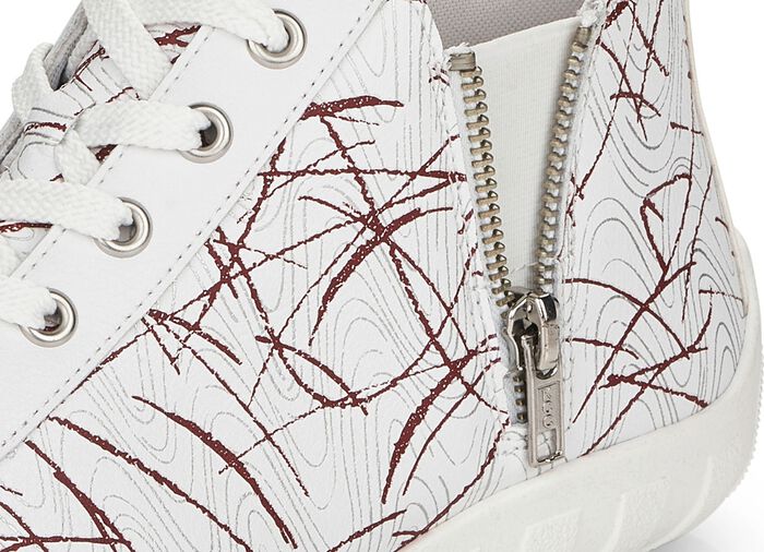 Remonte Schn&uuml;r-Stiefelette aus effektvoll bedrucktem Nappaleder 