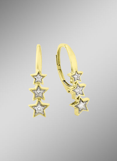 Sterne-Ohrringe mit Brillanten 