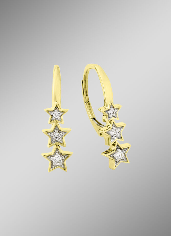 Sterne-Ohrringe mit Brillanten 