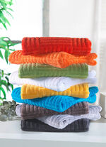 Flauschig weiche Frottier-Serie mit Hoch-Tief-Struktur ANTHRAZIT