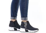 Rieker, modische Damen-Boots, Weite G, mit Reissverschluss DUNKELBLAU