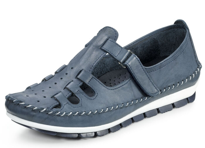 Gemini, klassische Damen-Slipper, Weite G, mit herausnehmbarem Fussbett MARINE