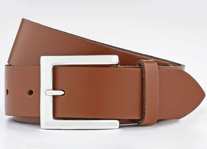 Trendiger Damen-Gürtel aus Leder, 3,5 cm breit COGNAC