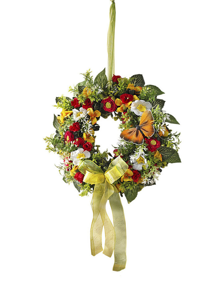 Wand- oder Türschmuck mit Frühlingsblumen, 