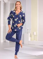 Schlafanzug mit gebogten B&uuml;ndchenabschl&uuml;ssen  