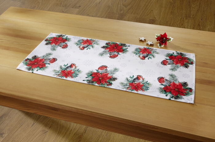 Tisch- und Raumdekoration mit niedlichen Rotkehlchen BUNT