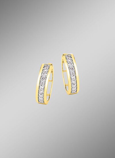 Schicke Klappcreolen mit 20 Brillanten 