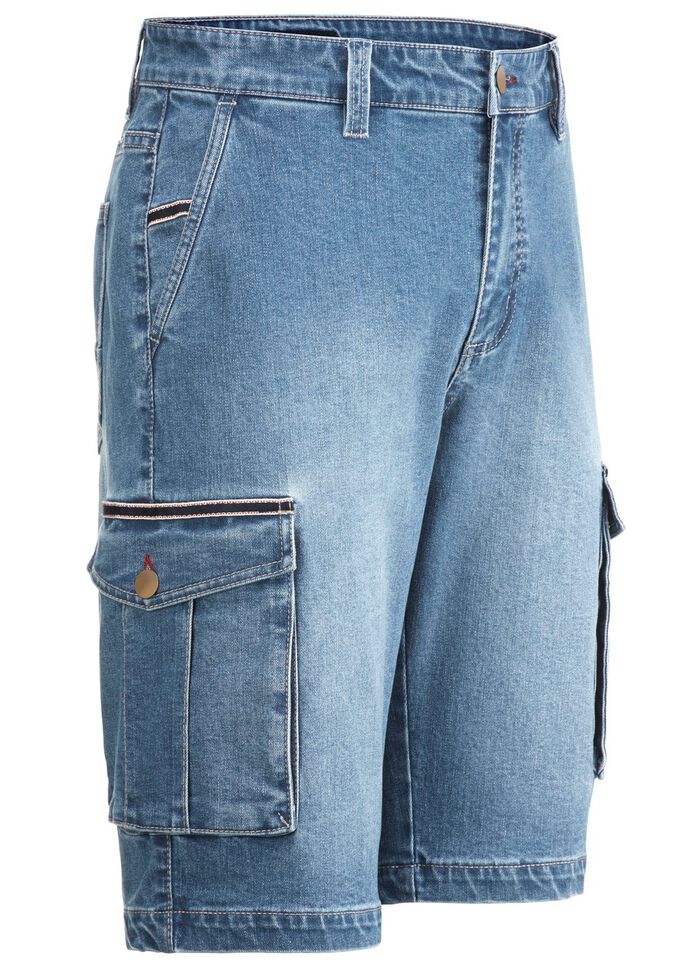 Jeans-Bermudas mit Cargotaschen JEANSBLAU