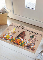 Fussmatte Herbstwichtel mit rutschhemmender Rückseite BRAUN