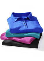 Laurina Poloshirt mit Knopfleiste, 