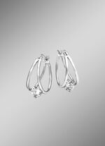 Elegante Creolen mit synth. Zirkonia 