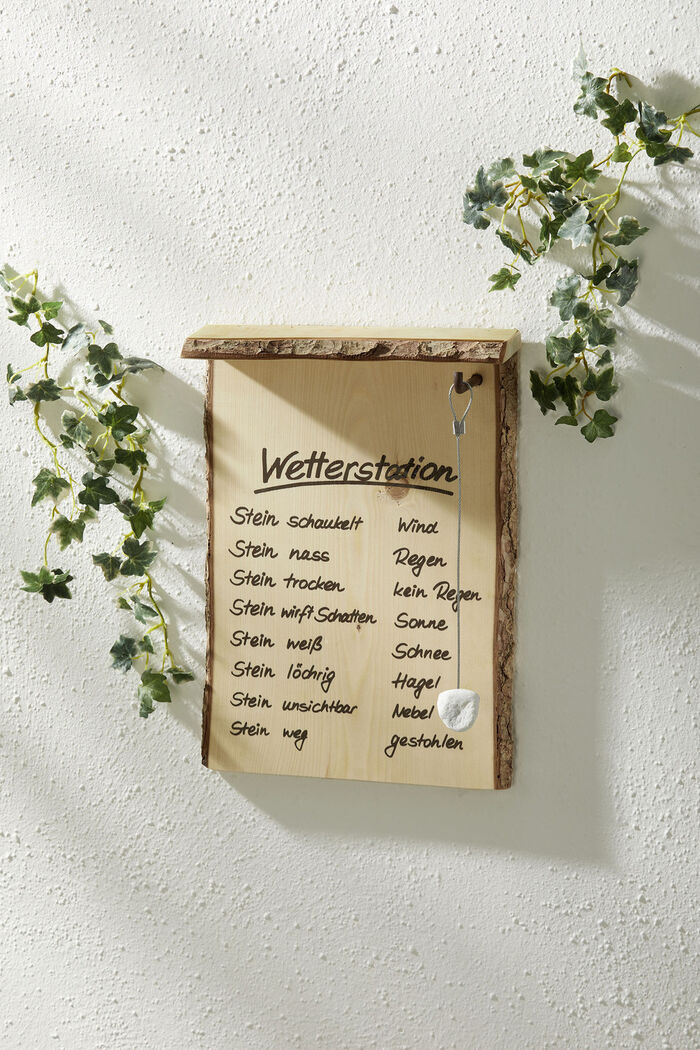 Wetterstation aus Fichtenholz 