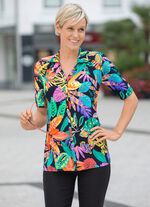 Poloshirt mit durchgehender Zierknopfleiste 