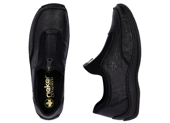 Rieker, klassische Damen-Slipper, mit Reissverschluss SCHWARZ