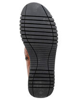 Gemini Stiefelette mit Raffung und dekorativen Kn&ouml;pfen COGNAC