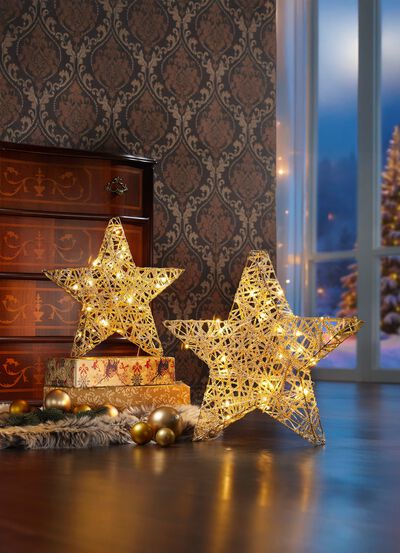 Stern mit Lichterketten-Geflecht 