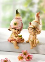 Kantenhocker, 2er-Set mit niedlichen Zipfelm&uuml;tzen 