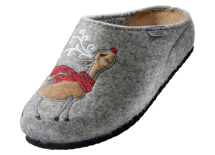 Flauschig warmer und kuscheliger Hausschuh GRAU