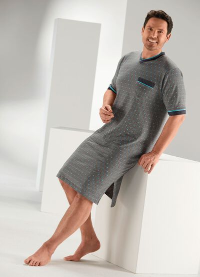 Zweierpack Nachthemden mit V-Ausschnitt und Seitenschlitz 