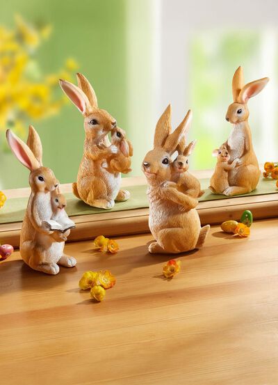 Dekofiguren Hasen, 4er-Set 