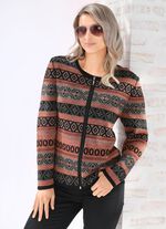 Strickjacke mit edlen Glitzereffekten SCHWARZ-KUPFER-GRAFIT