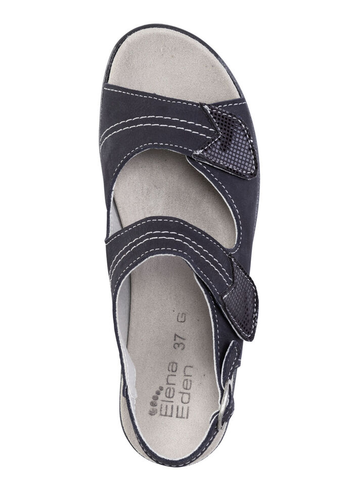 ELENA EDEN, bequeme Damen-Sandalen, Weite G, mit herausnehmbarem Fussbett DUNKELBLAU