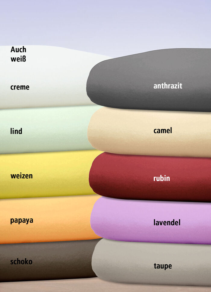 Luxuszwirn-Jersey-Spannbetttuch mit Elasthan CREME