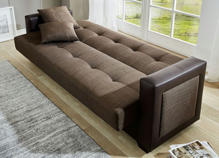Schlafsofa Inklusive Kissen BRAUN-BRAUN