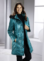 Longjacke mit abnehmbarer Kapuze SMARAGDGRÜN