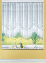 Blumenfenster-Vorhang, gleichmässig gebogt, mit Faltenband 