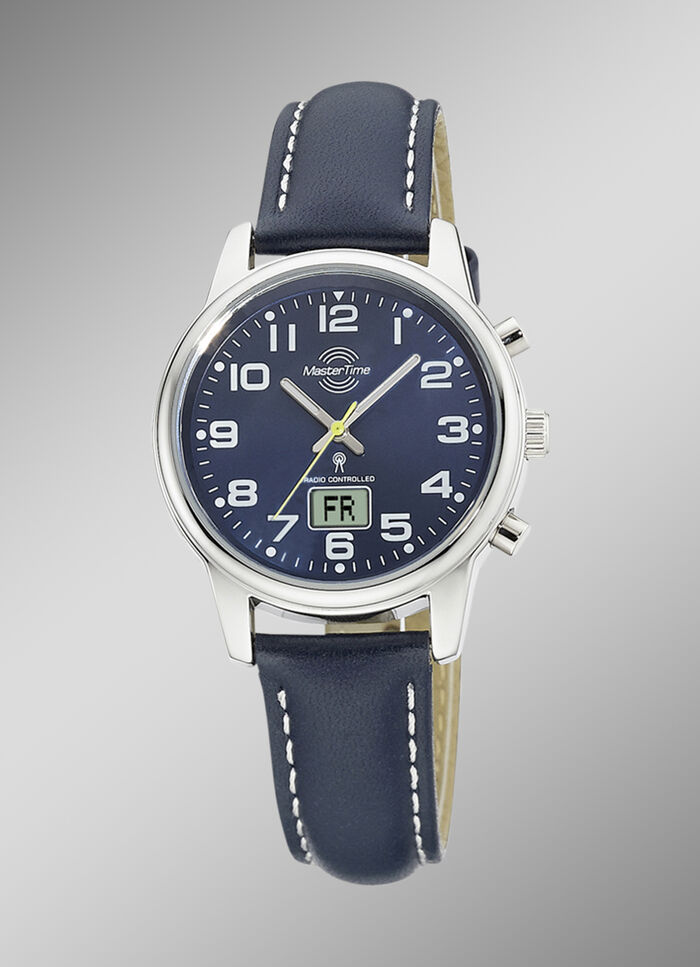 Master Time Funk-Damenuhr mit Lederarmband 