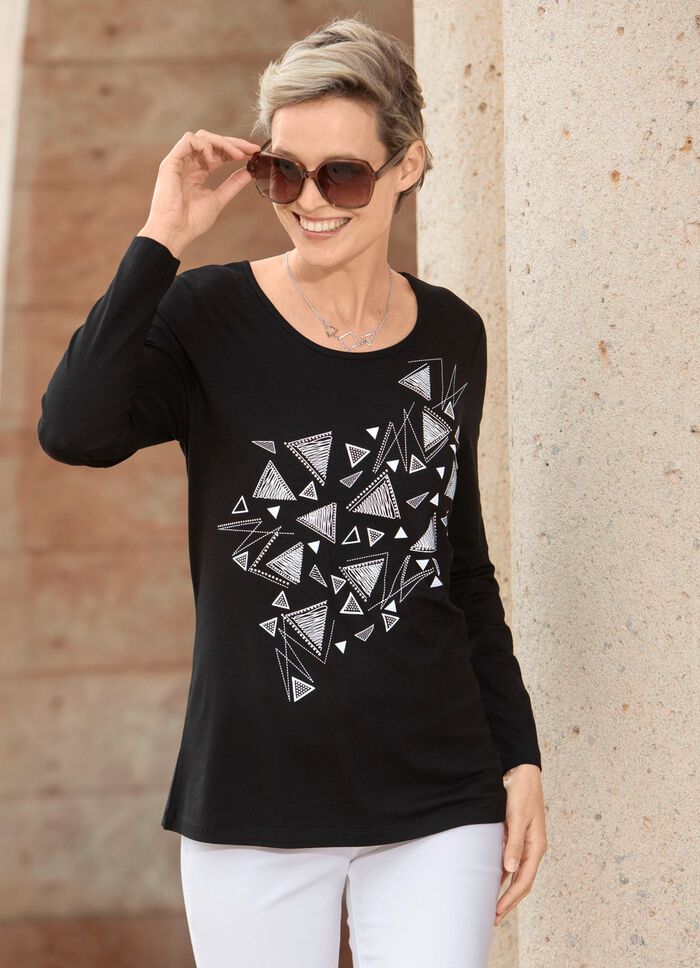 Shirt mit Kontrastdruck 