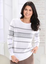 Pullover in Feinstrick WEISS-GRAU