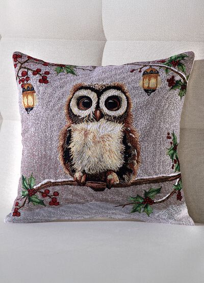 Kissenbezug Eule aus hochwertigem Gobelin 