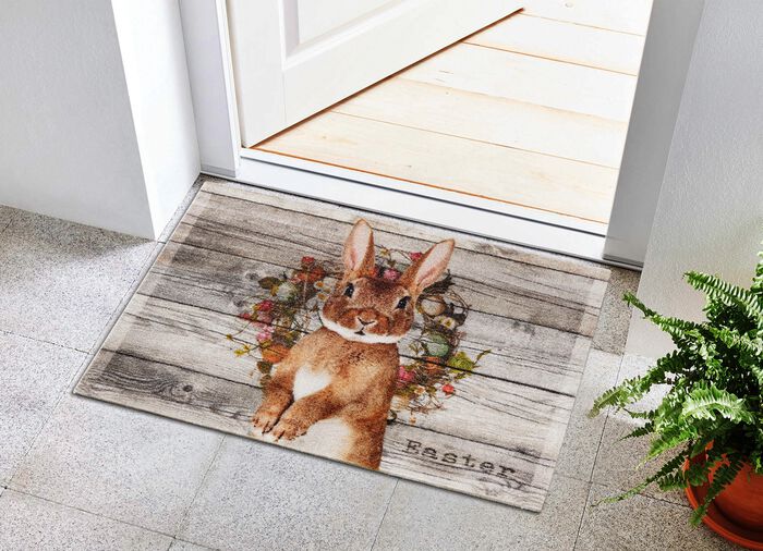 Hochwertige Fussmatte mit Osterhase 