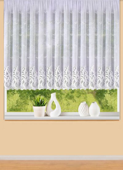 Toller Blumenfenster-Vorhang mit Universalschienenband 