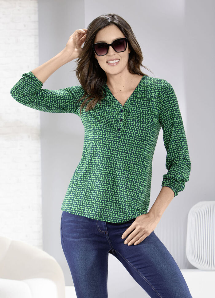 Sportives Shirt mit Biesenzier, 
