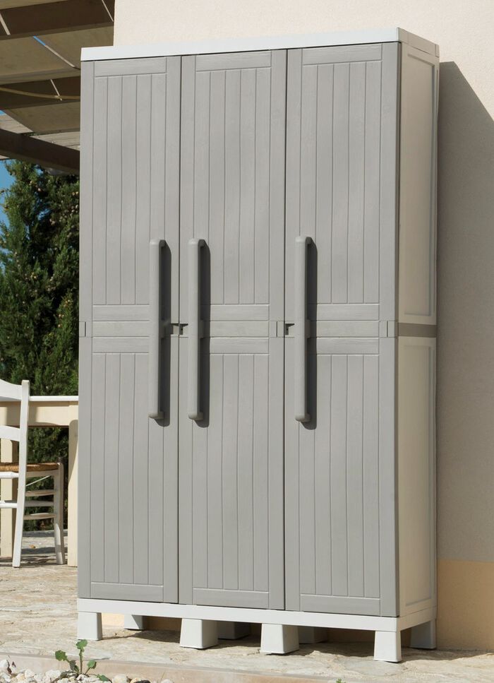 Ger&auml;teschrank, 3-t&uuml;rig GRAU