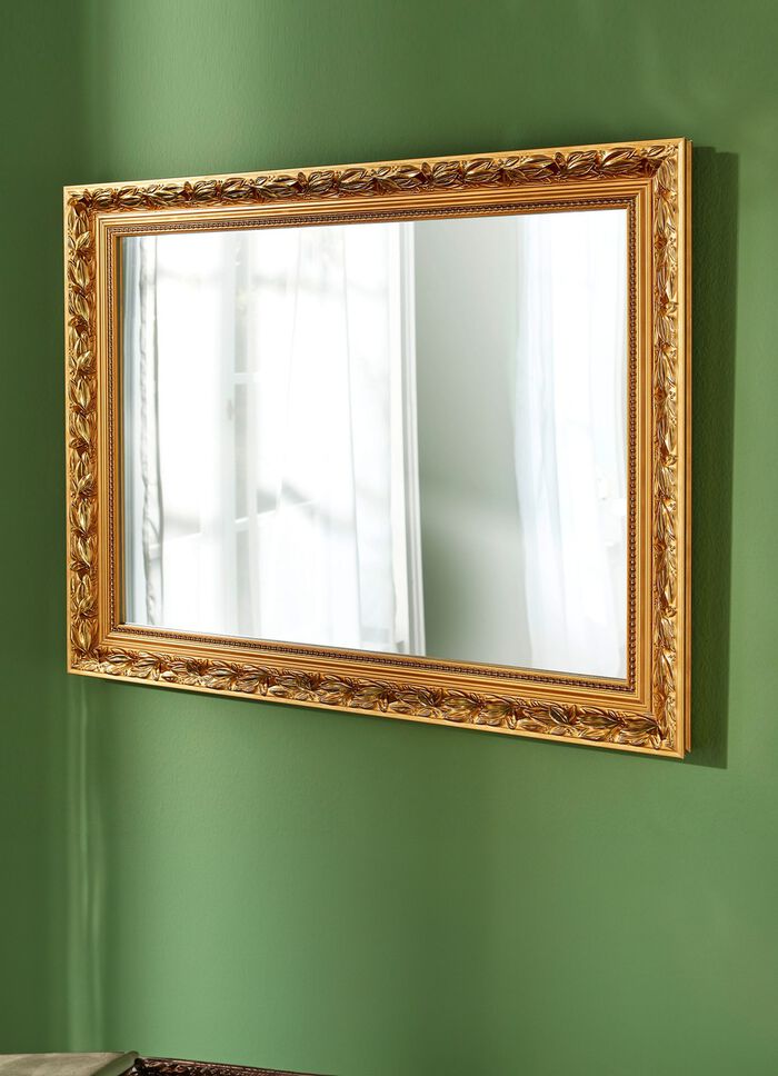 Glamour&ouml;ser Spiegel mit Holzrahmen GOLD