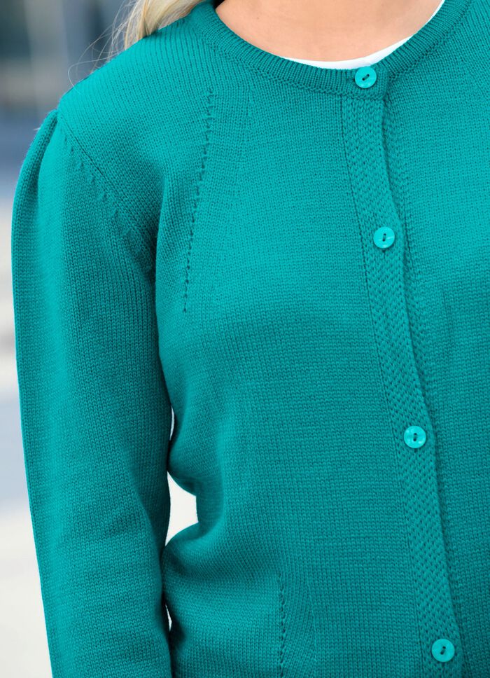 Strickjacke mit Raffungen 