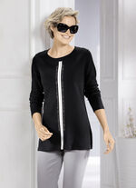 Sweatshirt mit kontrastfarbenem Zierband, 