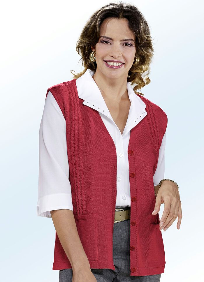 Strickgilet mit Baumwolle ROT