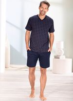 Shorty mit Alloverdessin und V-Ausschnitt  