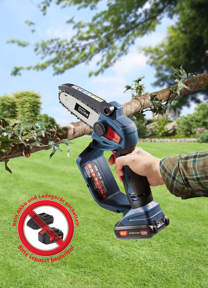 Akku-Minikettensäge (Akku und Ladegerät nicht im Lieferumfang) 